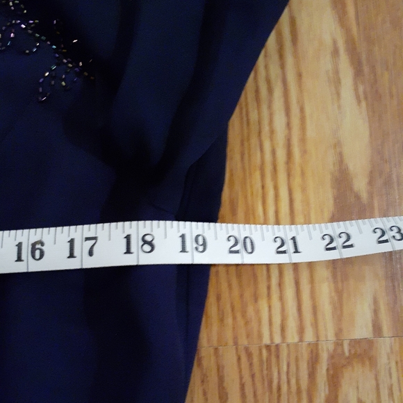 Leslie Fay Evening Navy Blue Dress - Picture 4 of 8